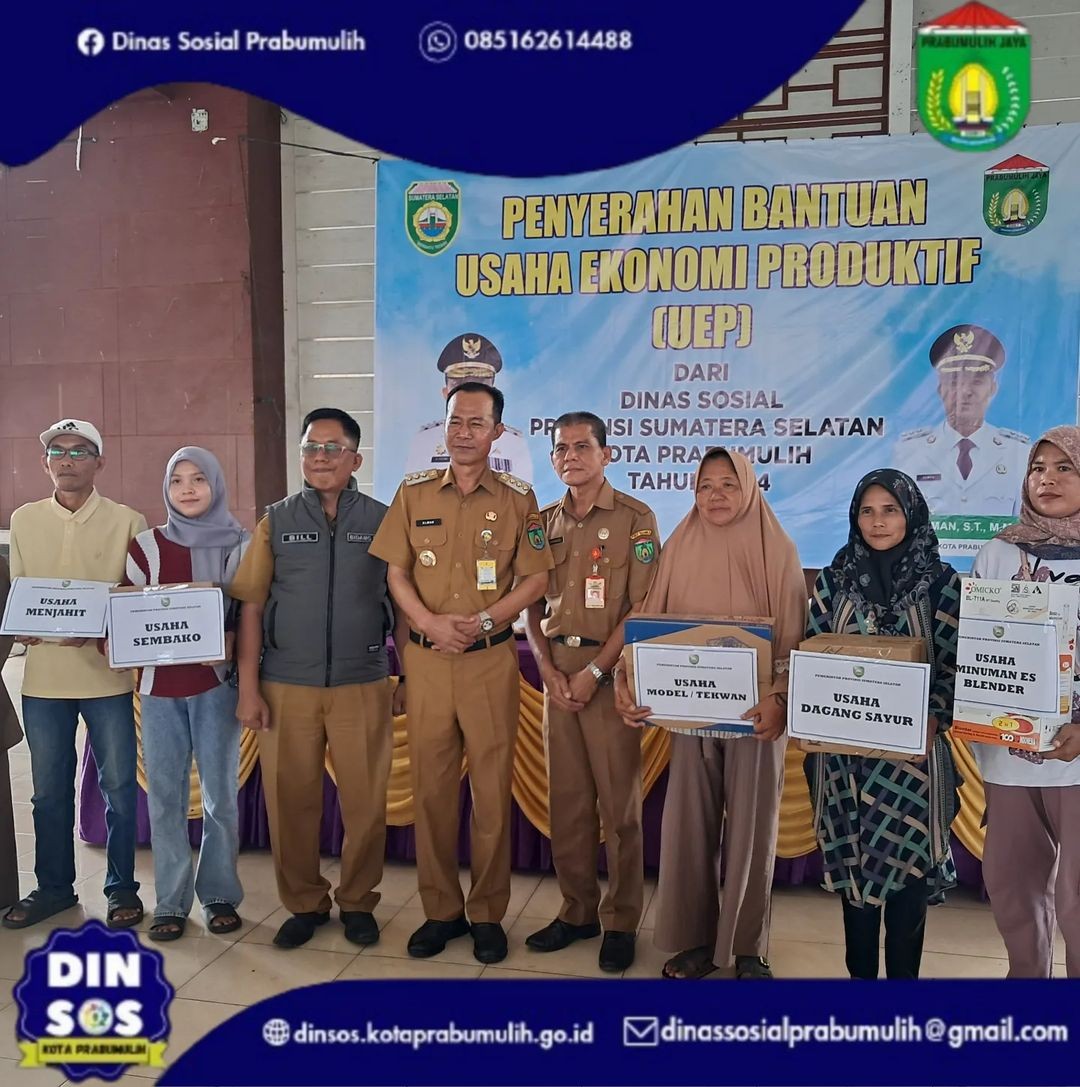 Penyerahan Paket Bantuan Usaha Ekonomi Produktif (UEP) Dinas Sosial Provinsi  Sumatera Selatan